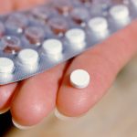 Oral contraceptive pills and their packaging; each pill is marked with a date to prevent an omission of the daily dose. Contraceptive pills contain one or more of synthetic female sex hormones. Many types are a combination of an oestrogen, which blocks th